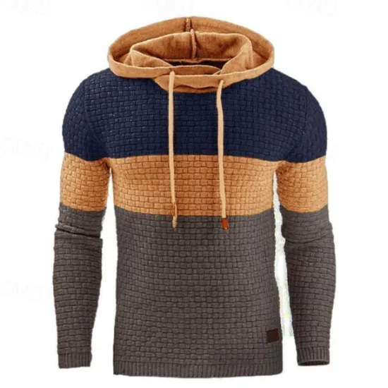 Hot OUKU Men's Hoodie Waffle Hoodies White Yellow Army Green Red Navy Blue Hooded Color Block Patchwork Ribbed Textured Sports & Outdoor Daily Holiday Polyester Streetwear Basic Casual Spring & Fall Clothing