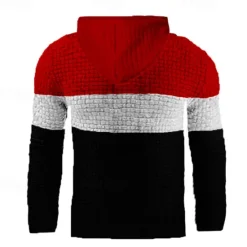 Hot OUKU Men's Hoodie Waffle Hoodies White Yellow Army Green Red Navy Blue Hooded Color Block Patchwork Ribbed Textured Sports & Outdoor Daily Holiday Polyester Streetwear Basic Casual Spring & Fall Clothing
