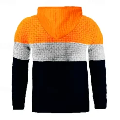 Hot OUKU Men's Hoodie Waffle Hoodies White Yellow Army Green Red Navy Blue Hooded Color Block Patchwork Ribbed Textured Sports & Outdoor Daily Holiday Polyester Streetwear Basic Casual Spring & Fall Clothing
