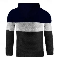 Hot OUKU Men's Hoodie Waffle Hoodies White Yellow Army Green Red Navy Blue Hooded Color Block Patchwork Ribbed Textured Sports & Outdoor Daily Holiday Polyester Streetwear Basic Casual Spring & Fall Clothing