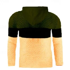Hot OUKU Men's Hoodie Waffle Hoodies White Yellow Army Green Red Navy Blue Hooded Color Block Patchwork Ribbed Textured Sports & Outdoor Daily Holiday Polyester Streetwear Basic Casual Spring & Fall Clothing