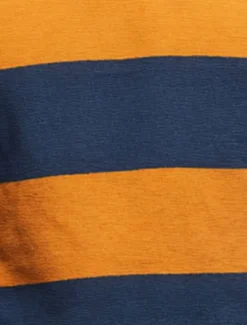 Online OUKU Men's Horizontal Stripes Rugby Polo Long Sleeve Polo Shirts Collared Shirts Sportswear Casual School Outdoor Athleisure 3D Print Spring Fall Winter Yellow Orange Green