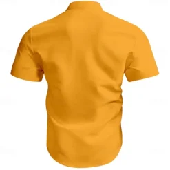Best OUKU Men's Horse Shirt Western Shirt Cowboy Shirt Short Sleeve Western Style Tribal Outdoor Summer Spring Shirt Collar Yellow