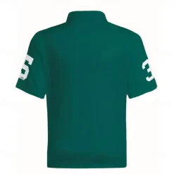 New OUKU Men's Horse Text / Number Zip Polo Short Sleeve Turndown Sporty Casual / Sporty Sports & Outdoor Athleisure Casual Daily 3D Print Summer Black Red Green