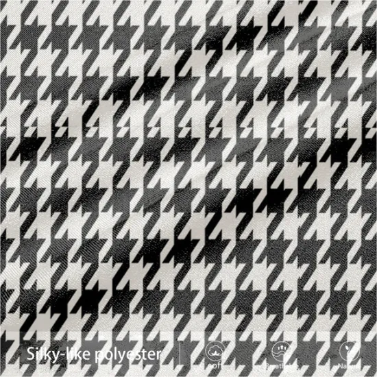 Best OUKU Men's Houndstooth Dress Pants Mid Waist Business Casual Formal Dailywear Zipper Pocket Summer Spring Fall 3D Print Black And White