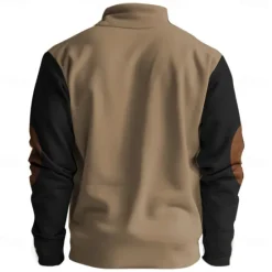 Hot OUKU Men's Hunting Deer Sweatshirts Quarter Zip Sweatshirt Long Sleeve Sweatshirt Half Zip Vintage Retro Western Cowboy 3D Printing Hunting Half Zip Winter Spring & Fall Brown