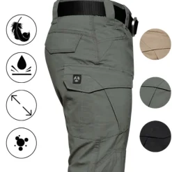 Hot OUKU Men's Hunting Pants Tactical Pants Waterproof Ripstop Windproof Multi-Pockets Spring Summer Winter Cotton Bottoms for Hunting Hiking Camping Green Black khaki S M L XL XXL / Combat