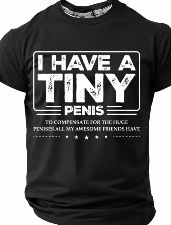 Online OUKU Men's I Have A Tiny Penis Adult Humor T Shirt Short Sleeve T shirt 3D Print Crew Neck Shirt Fashion Daily Street Casual Black Red Blue Summer Spring Clothing Apparel