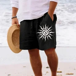 Hot OUKU Men's Indian Culture Shorts Summer Shorts Beach Shorts Mid Waist Hawaiian Casual Holiday St. Patrick's Day Drawstring Elastic Waist Print Designer Clothing Apparel