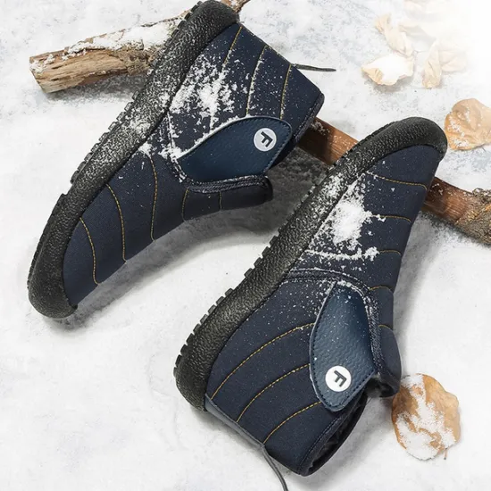 Online OUKU Men's Insulated Winter Snow Boots – Waterproof Slip-On Ankle Boots with Faux Fur Lining, Anti-Slip Sole for Outdoor Hiking & Cold Weather