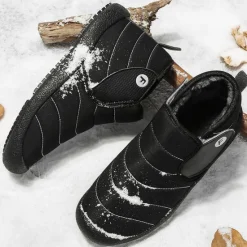 Online OUKU Men's Insulated Winter Snow Boots – Waterproof Slip-On Ankle Boots with Faux Fur Lining, Anti-Slip Sole for Outdoor Hiking & Cold Weather