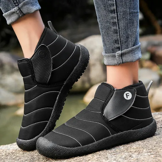 Online OUKU Men's Insulated Winter Snow Boots – Waterproof Slip-On Ankle Boots with Faux Fur Lining, Anti-Slip Sole for Outdoor Hiking & Cold Weather