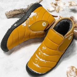 Online OUKU Men's Insulated Winter Snow Boots – Waterproof Slip-On Ankle Boots with Faux Fur Lining, Anti-Slip Sole for Outdoor Hiking & Cold Weather