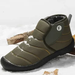 Online OUKU Men's Insulated Winter Snow Boots – Waterproof Slip-On Ankle Boots with Faux Fur Lining, Anti-Slip Sole for Outdoor Hiking & Cold Weather