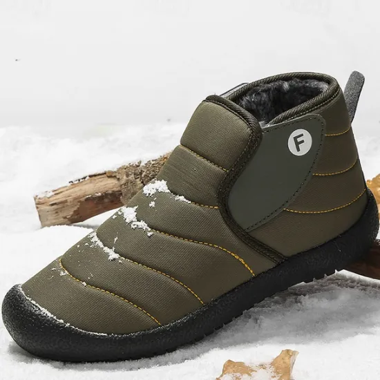 Online OUKU Men's Insulated Winter Snow Boots – Waterproof Slip-On Ankle Boots with Faux Fur Lining, Anti-Slip Sole for Outdoor Hiking & Cold Weather