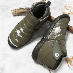Online OUKU Men's Insulated Winter Snow Boots – Waterproof Slip-On Ankle Boots with Faux Fur Lining, Anti-Slip Sole for Outdoor Hiking & Cold Weather