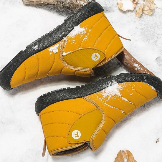 Online OUKU Men's Insulated Winter Snow Boots – Waterproof Slip-On Ankle Boots with Faux Fur Lining, Anti-Slip Sole for Outdoor Hiking & Cold Weather