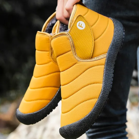 Online OUKU Men's Insulated Winter Snow Boots – Waterproof Slip-On Ankle Boots with Faux Fur Lining, Anti-Slip Sole for Outdoor Hiking & Cold Weather