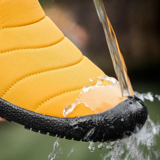 Online OUKU Men's Insulated Winter Snow Boots – Waterproof Slip-On Ankle Boots with Faux Fur Lining, Anti-Slip Sole for Outdoor Hiking & Cold Weather