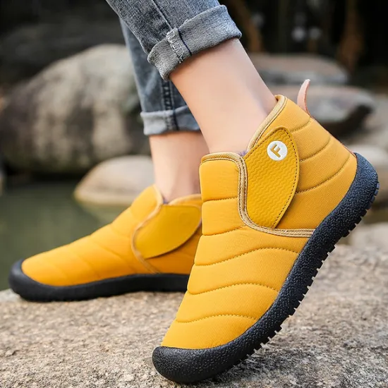 Online OUKU Men's Insulated Winter Snow Boots – Waterproof Slip-On Ankle Boots with Faux Fur Lining, Anti-Slip Sole for Outdoor Hiking & Cold Weather