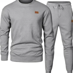 Outlet OUKU Men's Jacquard Tracksuit T shirt & Shorts Set Outfit Set Crew Neck Outdoor Daily Sports Pocket Drawstring 2 Piece Plain Black Khaki Army Green Polyester Activewear Classic Casual Spring