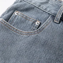 Sale OUKU Men's Jeans Denim Shorts Buttons Pocket Gradient Knee Length Outdoor Vacation Casual Vacation Vintage Blue Grey Micro-elastic