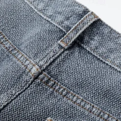 Sale OUKU Men's Jeans Denim Shorts Buttons Pocket Gradient Knee Length Outdoor Vacation Casual Vacation Vintage Blue Grey Micro-elastic