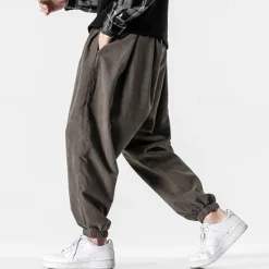Discount OUKU Men's Joggers Cropped Pants Carrot Pants Casual Pants Pocket Drawstring Elastic Waist Plain Comfort Sports Outdoor Daily Fashion Casual Black Gray Micro-elastic