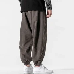 Discount OUKU Men's Joggers Cropped Pants Carrot Pants Casual Pants Pocket Drawstring Elastic Waist Plain Comfort Sports Outdoor Daily Fashion Casual Black Gray Micro-elastic