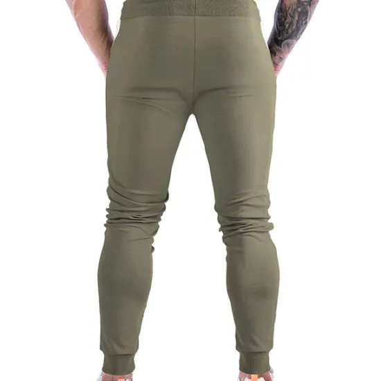 Best OUKU Men's Joggers Drawstring Zipper Pocket Pants / Trousers Athletic Athleisure Cotton Winter Fitness Gym Workout Running Breathable Moisture Wicking Soft Sport Stripes Activewear Black Army Green Dark