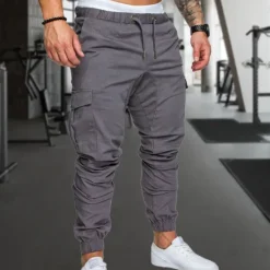 Clearance OUKU Men's Joggers Running Pants Athletic Pants GYM Pants Cargo Pants Pocket Drawstring Elastic Waistband Pants / Trousers Outdoor Sports & Outdoor Athletic Quick Dry Lightweight Soft Marathon Running