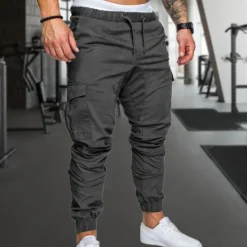 Clearance OUKU Men's Joggers Running Pants Athletic Pants GYM Pants Cargo Pants Pocket Drawstring Elastic Waistband Pants / Trousers Outdoor Sports & Outdoor Athletic Quick Dry Lightweight Soft Marathon Running
