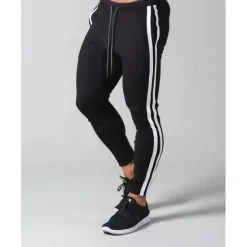 New OUKU Men's Joggers Sweatpants Zipper Ankle Zippers Base Layer Athletic Athleisure Winter Breathable Soft Sweat wicking Fitness Gym Workout Running Slim Fit Sportswear Activewear Stripes Black Dark Blue