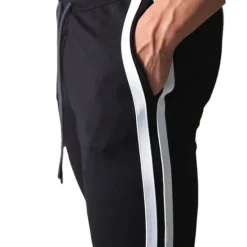 New OUKU Men's Joggers Sweatpants Zipper Ankle Zippers Base Layer Athletic Athleisure Winter Breathable Soft Sweat wicking Fitness Gym Workout Running Slim Fit Sportswear Activewear Stripes Black Dark Blue