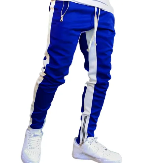 Clearance OUKU Men's Joggers Sweatpants Zipper Pocket Ankle Zippers Bottoms Athletic Athleisure Spring Breathable Moisture Wicking Soft Fitness Gym Workout Running Sportswear Activewear Color Block Red Navy Blue