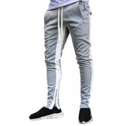 Clearance OUKU Men's Joggers Sweatpants Zipper Pocket Ankle Zippers Bottoms Athletic Athleisure Spring Breathable Moisture Wicking Soft Fitness Gym Workout Running Sportswear Activewear Color Block Red Navy Blue