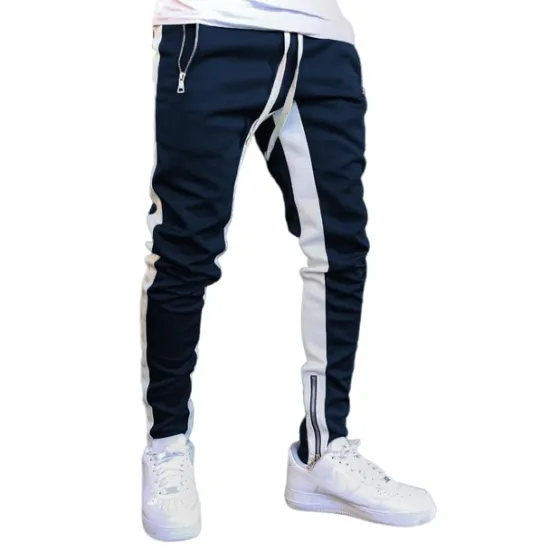 Clearance OUKU Men's Joggers Sweatpants Zipper Pocket Ankle Zippers Bottoms Athletic Athleisure Spring Breathable Moisture Wicking Soft Fitness Gym Workout Running Sportswear Activewear Color Block Red Navy Blue