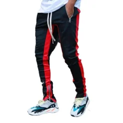 Clearance OUKU Men's Joggers Sweatpants Zipper Pocket Ankle Zippers Bottoms Athletic Athleisure Spring Breathable Moisture Wicking Soft Fitness Gym Workout Running Sportswear Activewear Color Block Red Navy Blue