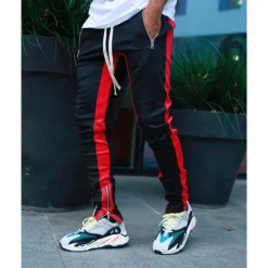 Clearance OUKU Men's Joggers Sweatpants Zipper Pocket Ankle Zippers Bottoms Athletic Athleisure Spring Breathable Moisture Wicking Soft Fitness Gym Workout Running Sportswear Activewear Color Block Red Navy Blue