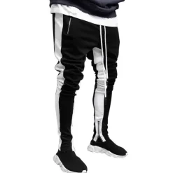Clearance OUKU Men's Joggers Sweatpants Zipper Pocket Ankle Zippers Bottoms Athletic Athleisure Spring Breathable Moisture Wicking Soft Fitness Gym Workout Running Sportswear Activewear Color Block Red Navy Blue