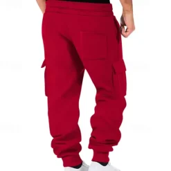 Outlet OUKU Men's Joggers Trousers Cargo Sweatpants Pocket Drawstring Elastic Waist Plain Comfort Sports Outdoor Daily Fashion Casual Black White Micro-elastic