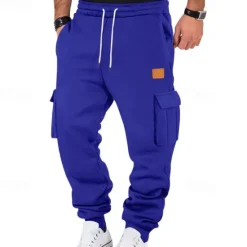Outlet OUKU Men's Joggers Trousers Cargo Sweatpants Pocket Drawstring Elastic Waist Plain Comfort Sports Outdoor Daily Fashion Casual Black White Micro-elastic