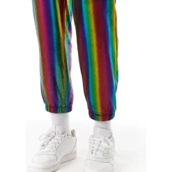 Hot OUKU Men's Joggers Trousers Casual Pants Sequin Pants Drawstring Elastic Waist Shiny Metallic Solid Color Full Length Club Nightclub Disco Lights Casual Trousers Loose Fit Silver Black Micro-elastic