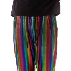 Hot OUKU Men's Joggers Trousers Casual Pants Sequin Pants Drawstring Elastic Waist Shiny Metallic Solid Color Full Length Club Nightclub Disco Lights Casual Trousers Loose Fit Silver Black Micro-elastic