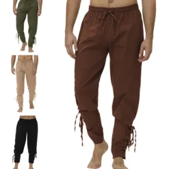 Outlet OUKU Men's Joggers Trousers Casual Pants Drawstring Elastic Waist Solid Color Stage Streetwear Fashion Punk & Gothic Loose Fit Black White