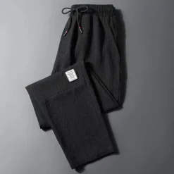 New OUKU Men's Joggers Trousers Casual Pants Drawstring Elastic Waist Straight Leg Solid Color Comfort Breathable Casual Daily Streetwear Sports Fashion Black Green Micro-elastic