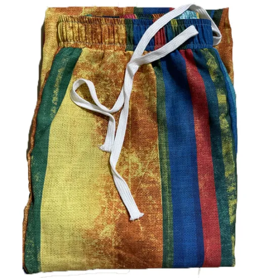New OUKU Men's Joggers Trousers Summer Pants Beach Pants Drawstring Elastic Waist Graphic Stripe Comfort Breathable Daily Beach Fashion Simple Purple Green Micro-elastic