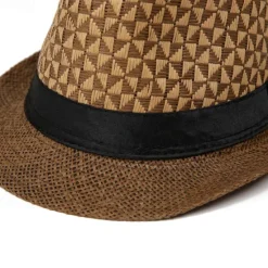 Clearance OUKU Men's Kentucky Derby Hat Sun Hat Bowler Hat Black khaki Licorice Fashion Casual Street Daily Color Block Geometic Sunscreen Breathable