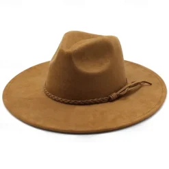 Online OUKU Men's Kentucky Derby Hat Sun Hat Cowboy Hat Fedora Trilby Hat Black Camel Woolen Vintage Style Fashion 18th Century State of Texas Daily Theme Party Solid / Plain Color Sunscreen Cosplay