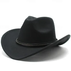 Sale OUKU Men's Kentucky Derby Hat Sun Hat Cowboy Hat Fedora Trilby Hat Black Red Woolen Vintage Style Fashion 18th Century State of Texas Daily Theme Party Solid / Plain Color Sunscreen Cosplay